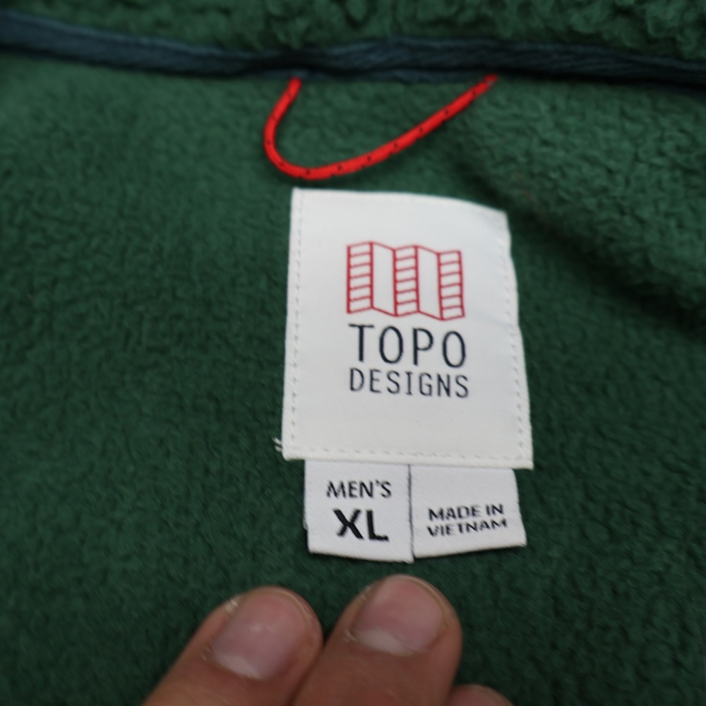 Topo Designs Jacket Men XL Green Subalpine Sherpa Fleece Full Zip Hike Outdoor - Picture 7 of 16